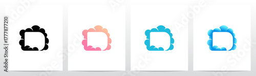 Clouds Forming Letter Initial Logo Design D