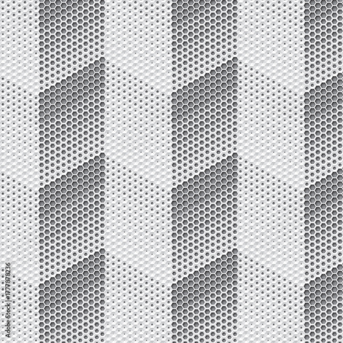 mosaic pattern made from hexagonal honeycomb shape, black and white vector illustration