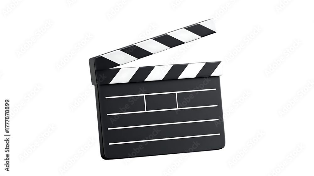 Fototapeta premium Clapperboard isolated on transparent background