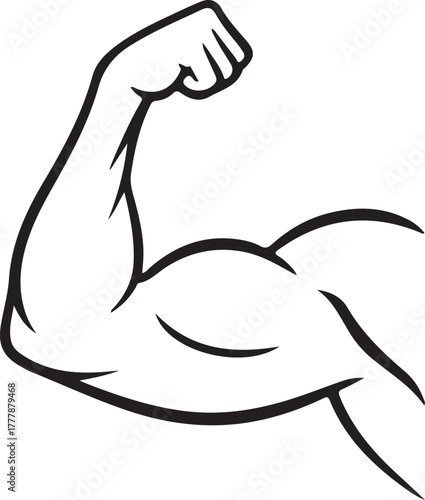 muscle icon silhouette on white background