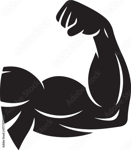 muscle icon silhouette on white background