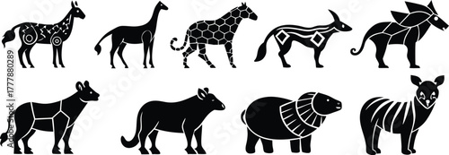 vector silhouettes of animals