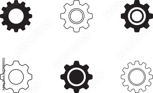 setting icon silhouette on white background