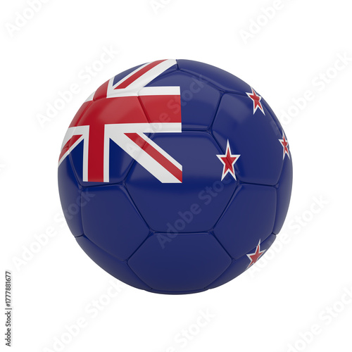 New Zealand soccer ball, a symbolic 3D render of national sports pride and identity