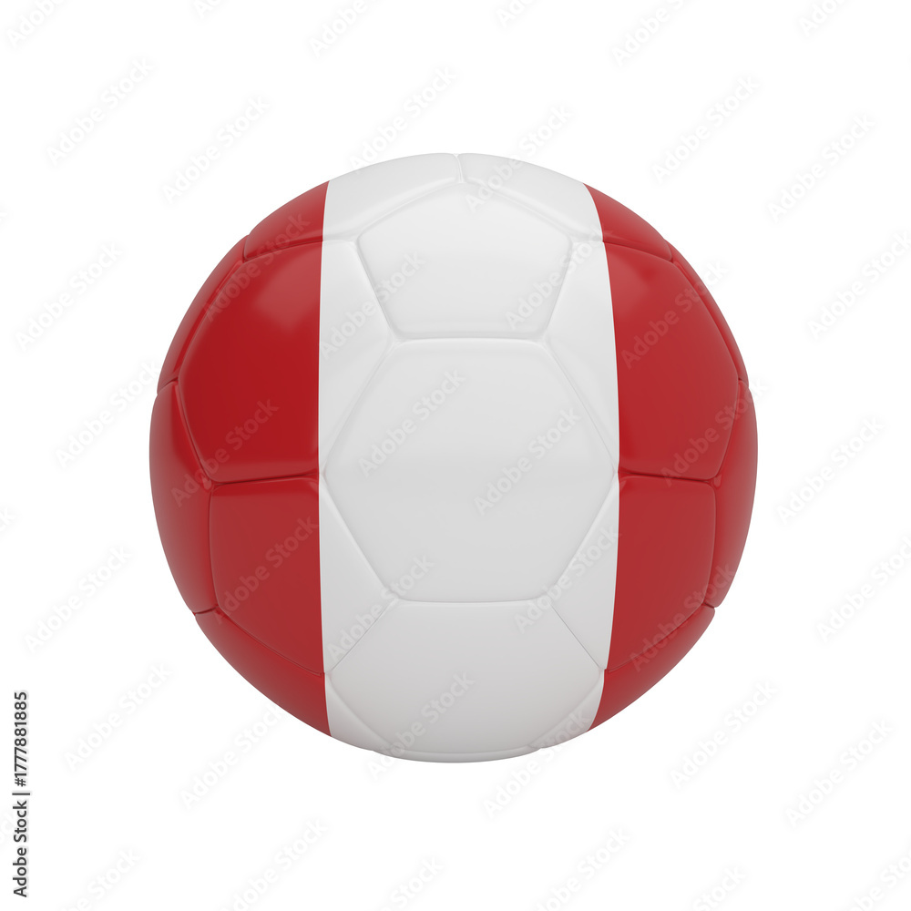 Fototapeta premium Peru soccer ball, a symbolic 3D render representing South American sports and national pride