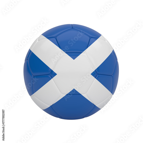 Scotland soccer ball, a symbolic 3D render representing Scottish sports and national pride