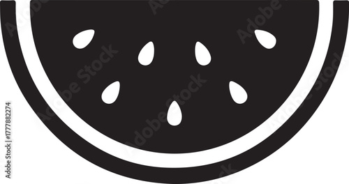 watemelon icon silhouette on white background