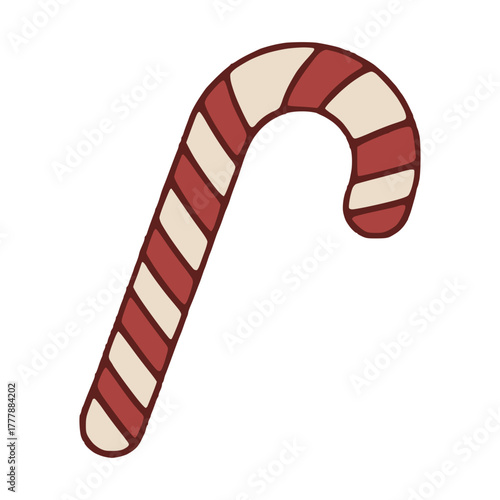 Wallpaper Mural Christmas candy cane vector illustration icon with red and white festive stripes Torontodigital.ca