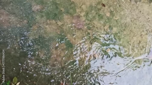 water flowing into the river