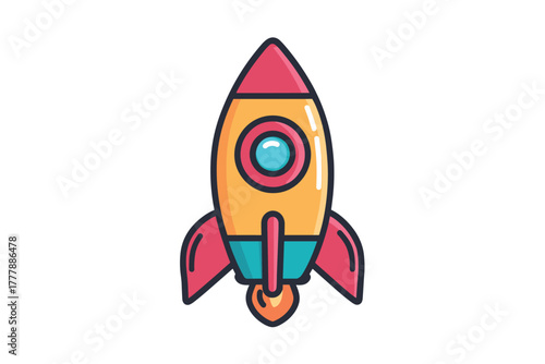 Colorful rocket design for creative projects and celebrations