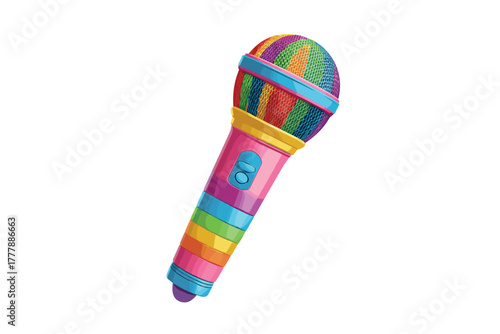 Colorful microphone for kids entertainment and fun activities