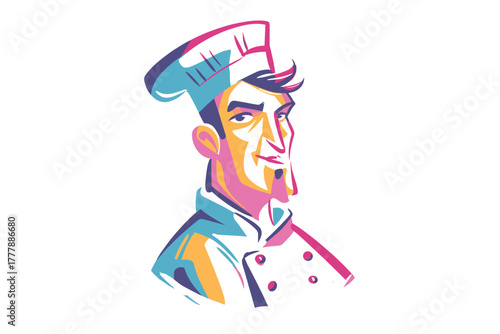 Creative chef character design for culinary art and branding