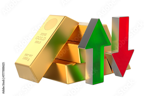 Gold bar on white backgroun...