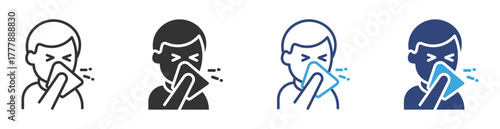 Sneezing Icon set, allergy icon , vector illustration . 
