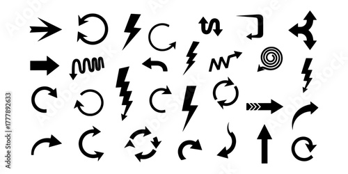 Vector Arrow and Bolt Icons Collection