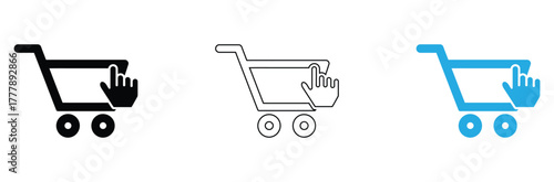 Streamlined shopping cart icons make online purchases easy and accessible with clear visuals, ideal for modern ecommerce and digital marketing campaigns