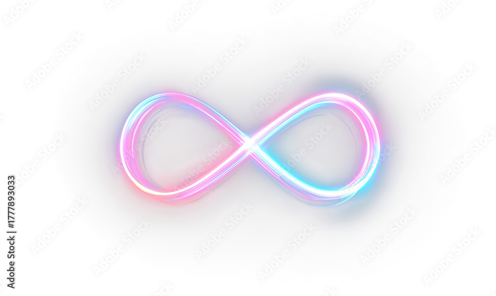 Fototapeta premium Endless 8 shape glowing vector design.