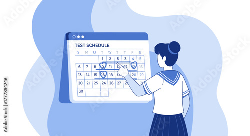 Planning And Scheduling Tests: A Student Marks The Dates On The Calendar