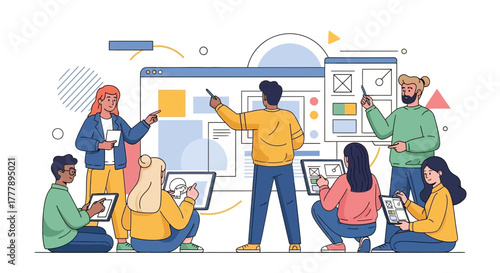 Teamwork And Collaboration For Design Presentation With Diverse Individuals