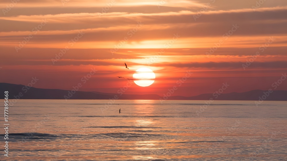 Naklejka premium sunset on the beach