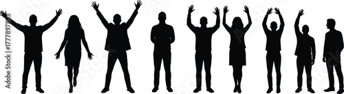 ated, white background, expressive, group, posture, communication, abstract, minimal, crowd, diversity, concept