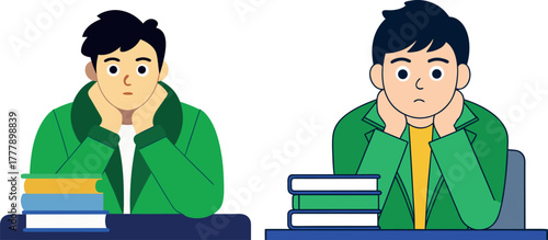 student with books illustration, education study artwork, learning concept design, young student reading art, library book vector, study knowledge cartoon, classroom reading design, academic study ill