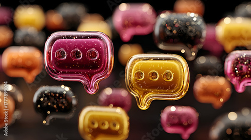 messages sign in glass  shape 