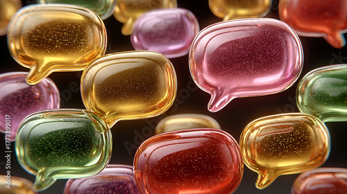 messages sign in glass  shape 