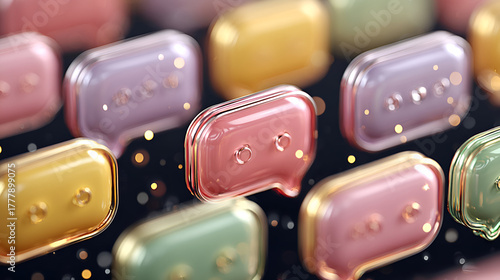 messages sign in glass  shape 