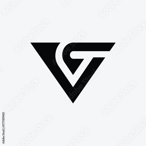 Letter CV GV modern abstract monogram logo