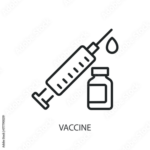 Vaccine thin line icons. Original vector illustration.