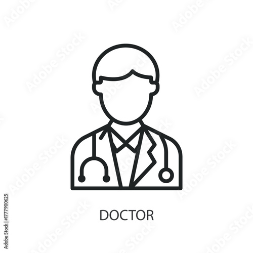 Doctor thin line icons. Original vector illustration.