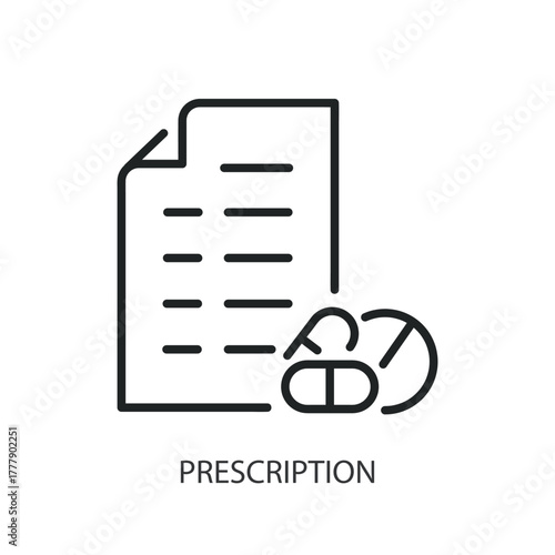 Prescription thin line icons. Original vector illustration.