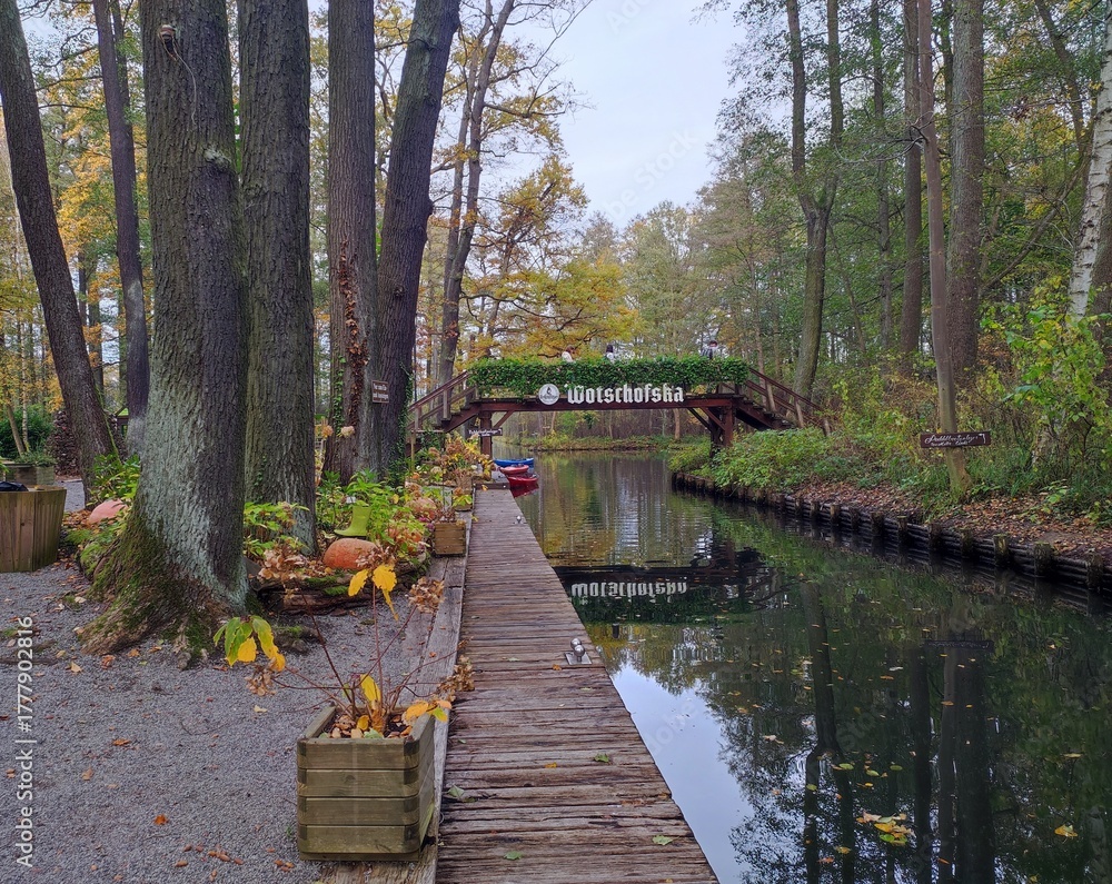 Fototapeta premium Wotschofska im Herbst - Spreewald
