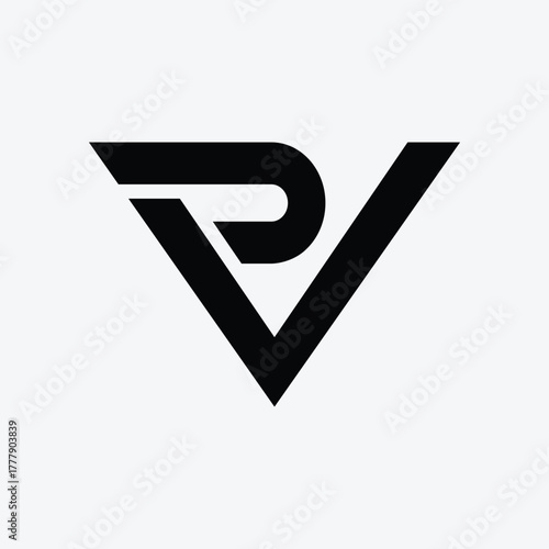 Letter PV VP simple creative monogram logo