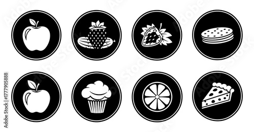 Food icons set vector