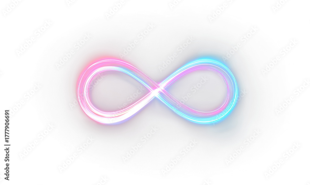 Fototapeta premium Eternal Motion and Light Symbol in Neon Design