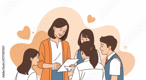 Teacher Sharing Knowledge With Students in a Warm and Encouraging Educational Environment