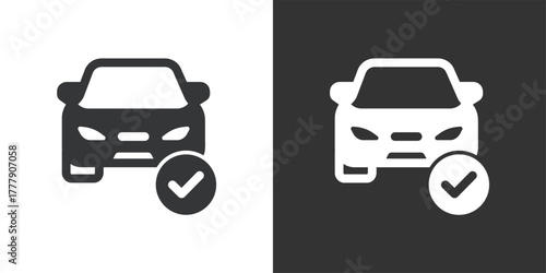 Car Booking Confirmed icon. Solid glyph series icon