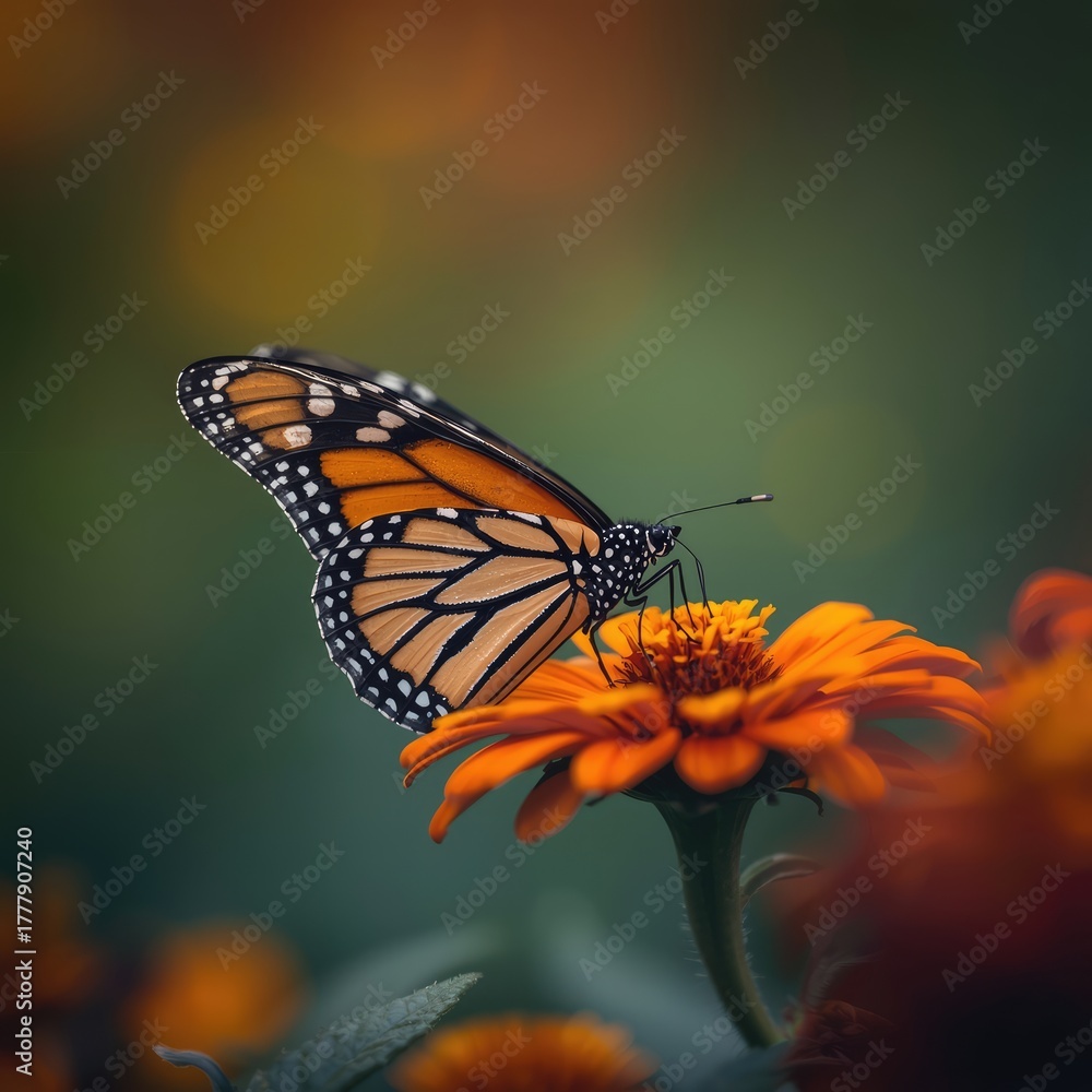 Obraz premium monarch butterfly on flower