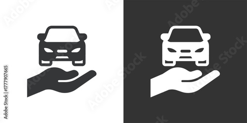 Car Insurance icon. Solid glyph series icon