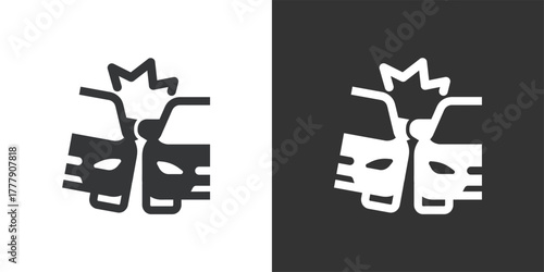 Car accident icon. Solid glyph series icon