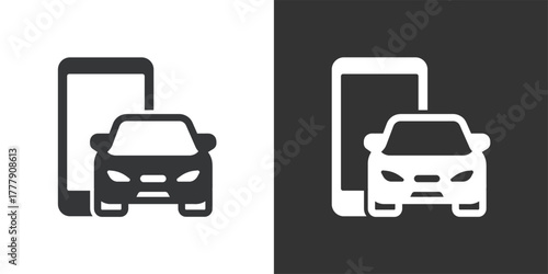 Car Booking Application icon. Solid glyph series icon