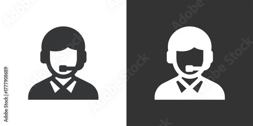 Customer service icon. Solid glyph series icon
