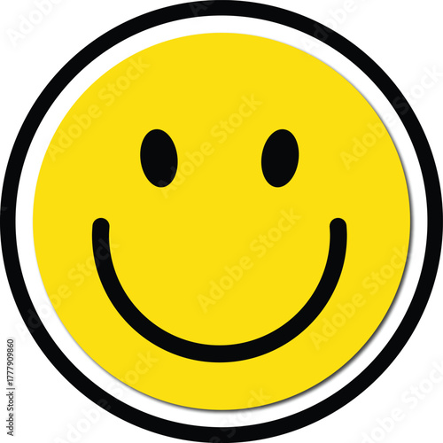 happy smiley face on white background