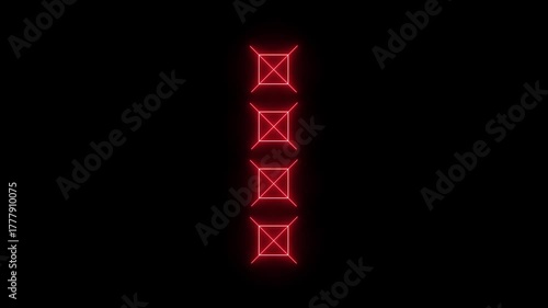 Neon multiple choice checklist presentation boxes with hand drawn cross mark