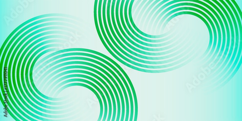 Green white abstract background overlap layer on bright space with circles effect decoration. Modern banner with lines style. Graphic design element stripes concept for flyer, card, or brochure cover