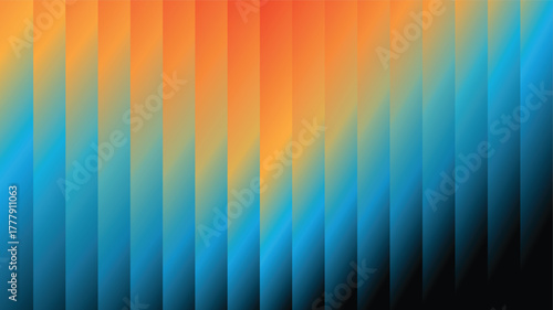 Gradient Stripes Transitioning From Blue To Orange And Black abstract background