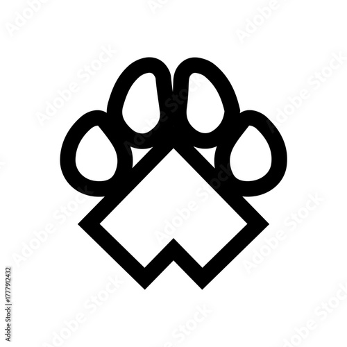 Dog paw print clip art design on plain white transparent isolated background for card, shirt, hoodie, sweatshirt, apparel, card, tag, mug, icon, poster or badge