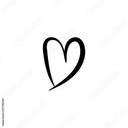 Heart clip art design on plain white transparent isolated background for card, shirt, hoodie, sweatshirt, apparel, tag, mug, icon, poster or badge